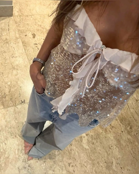 Carissa Sequin Halter Top