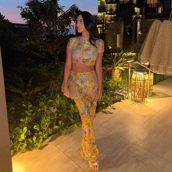 Amaris Floral Print Two Piece Set