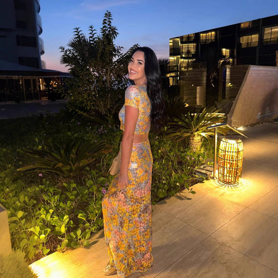 Amaris Floral Print Two Piece Set