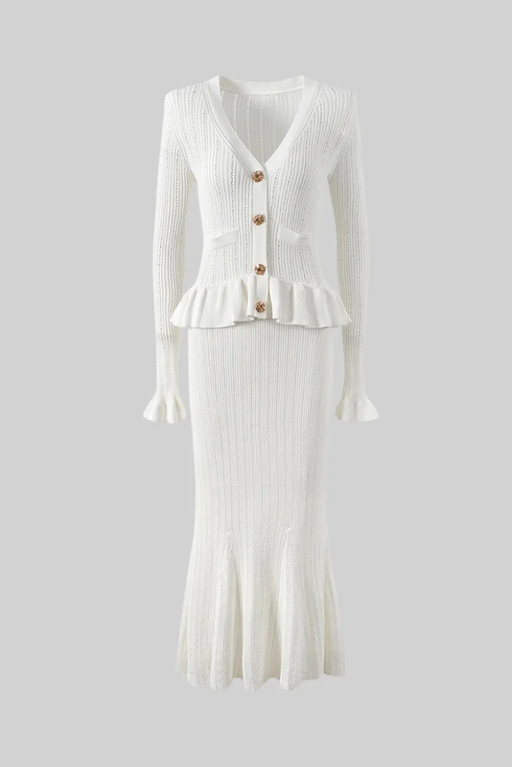 Bonnie V-Neck Knitted Set