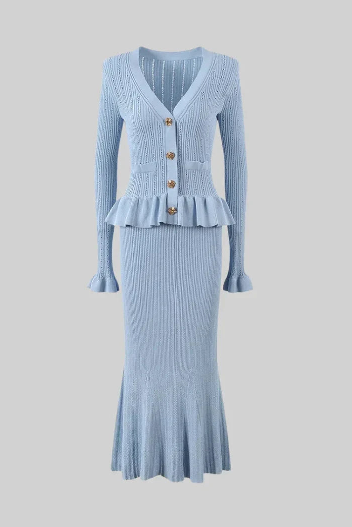 Bonnie V-Neck Knitted Set