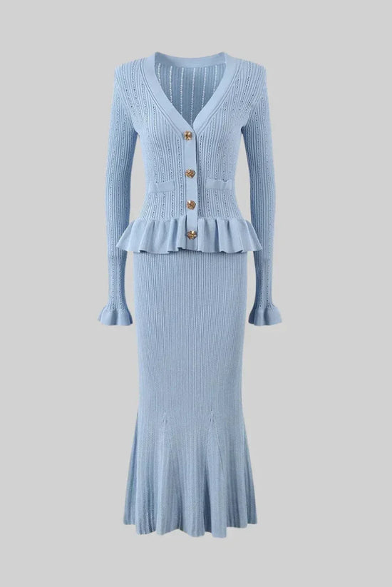 Bonnie V-Neck Knitted Set