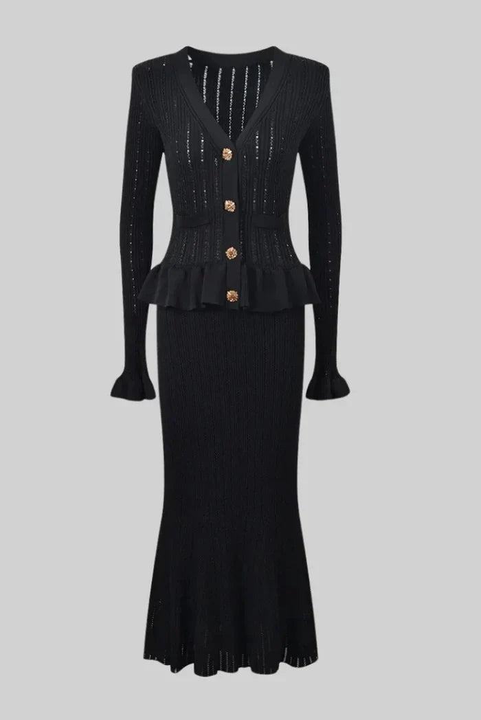 Bonnie V-Neck Knitted Set