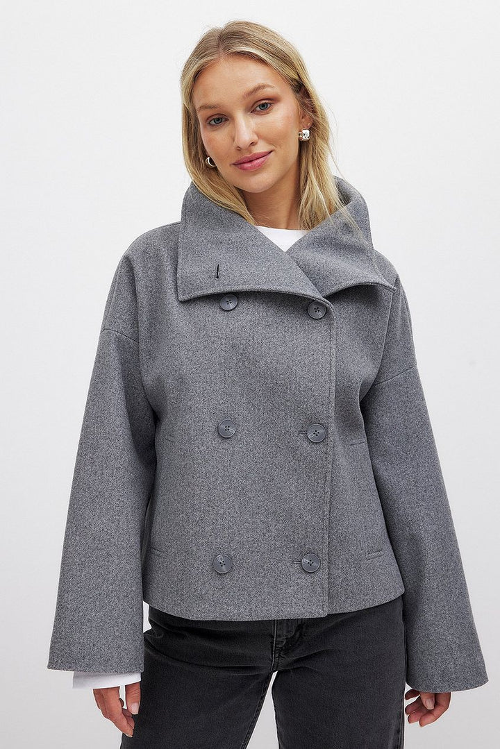 Ellie™ | Double Breasted Short Coat