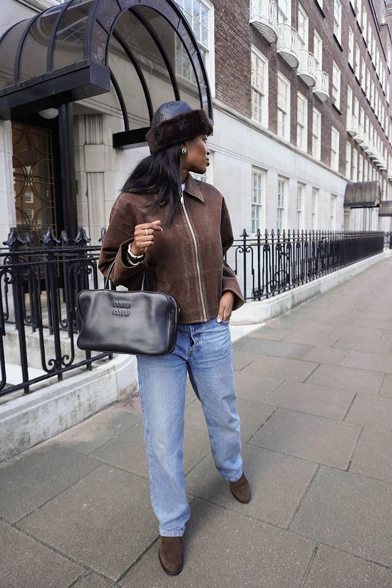 Faux Suede Zip Jacket