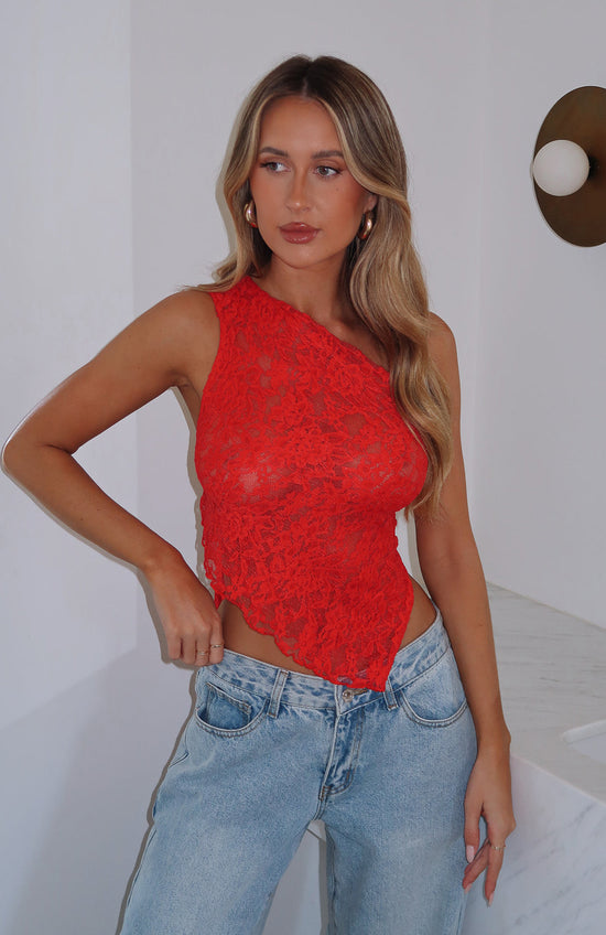 Jolie One Shoulder Lace Top