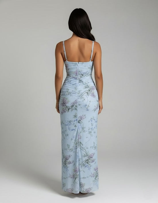 Freya | Blue Floral Print Maxi Dress