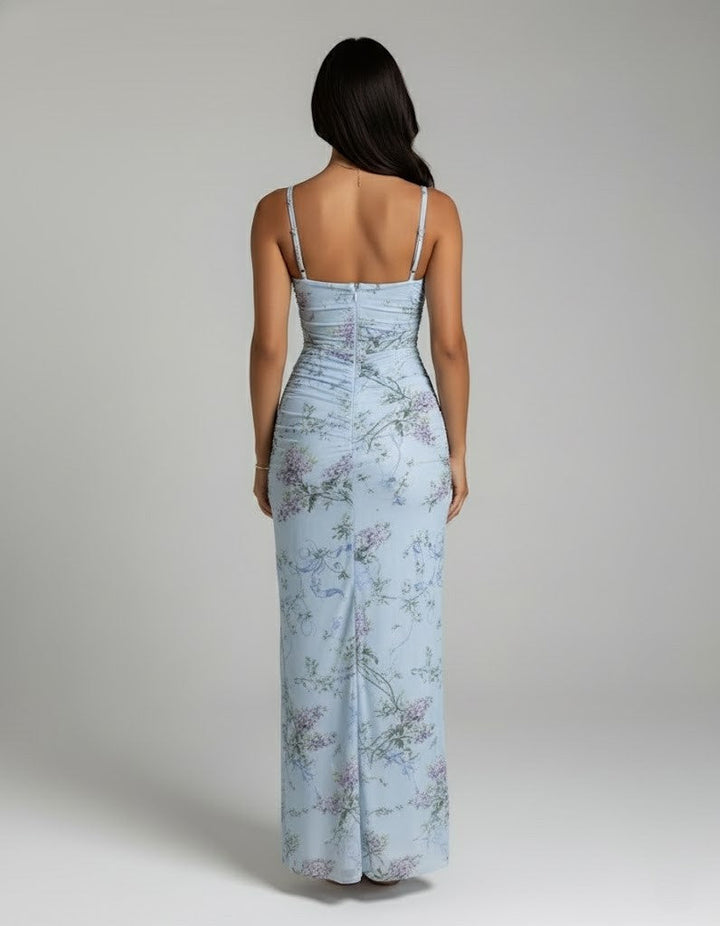 Freya | Blue Floral Print Maxi Dress