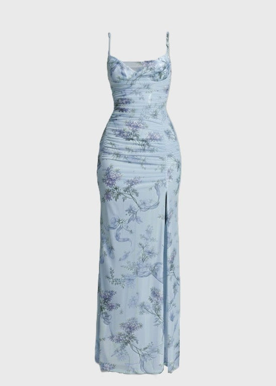Freya | Blue Floral Print Maxi Dress